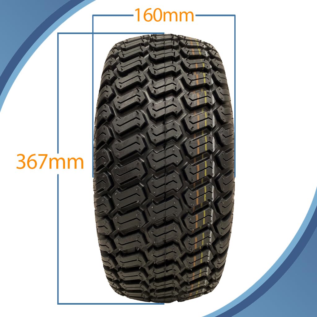 Ruedas para cortacésped de 15 x 6.00-6 pulgadas, cubo de 65 mm, neumáticos en llanta, rodamientos de 20 mm (juego de 2)