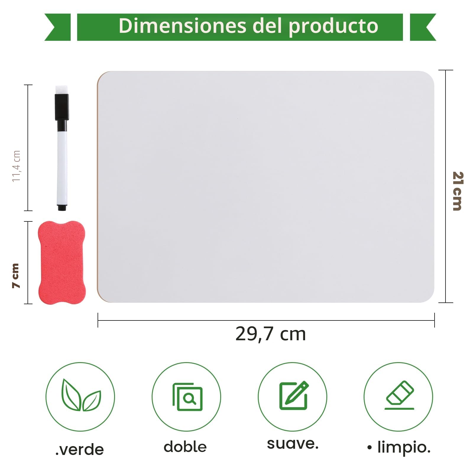 CRESZZLE Pack de 2 pizarras blancas de rotulador, Set de pizarra blanca pequeña, Pizarra Blanca Miniatura de Doble Cara de 8,2x11,8 Pulgadas con 2 Rotuladores y 2 Borradores.