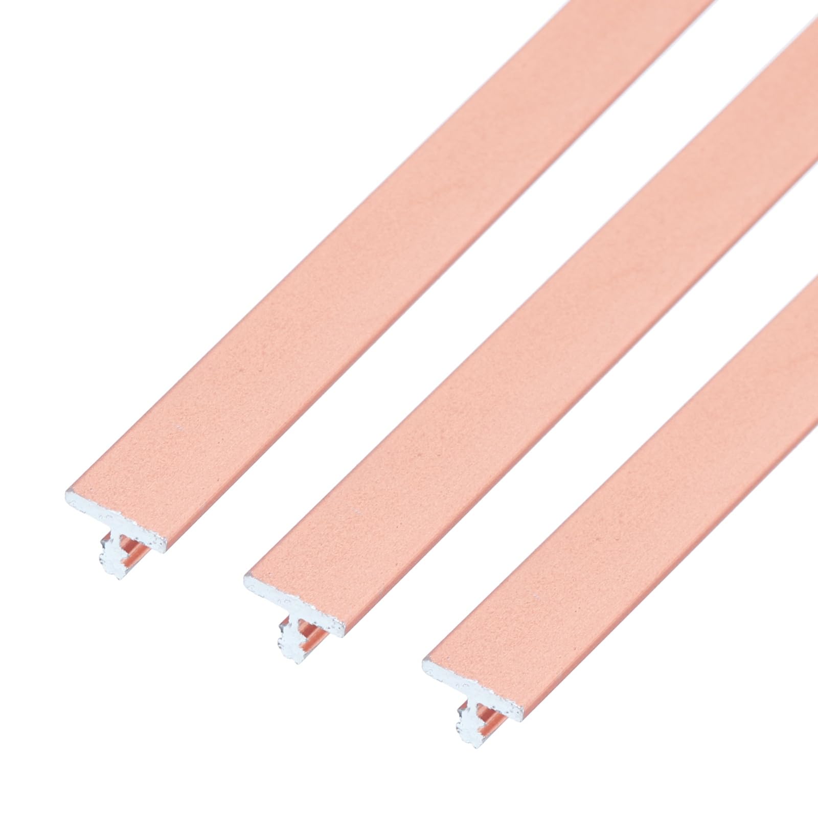 uxcell Lot de 3 bandes de transition en T en aluminium pour plancher - 91 x 0,6 cm - Bandes de seuil pour portes et joints de sols, stratifié, bois, carrelage, vinyle, rose