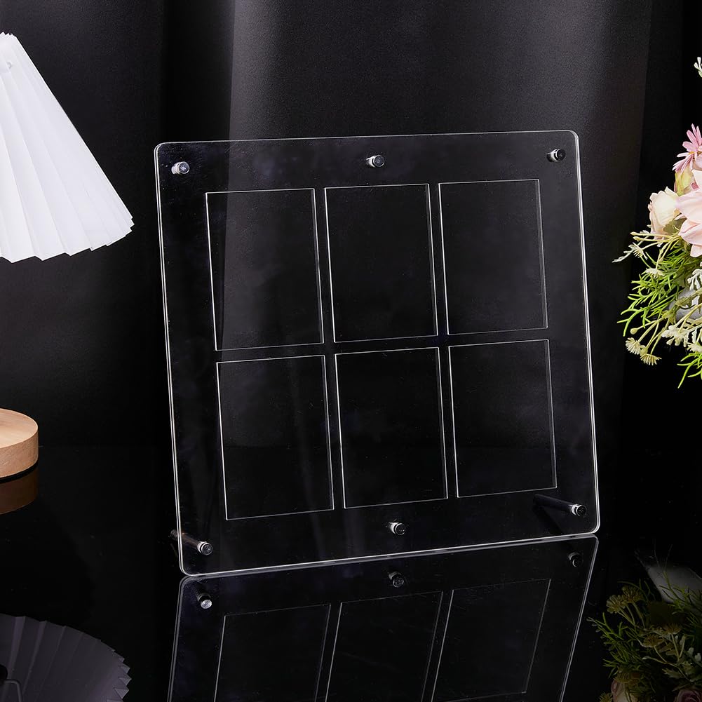 DICOSMETIC 6 Slots Trading Cards Display Frame Sport Card Display Frames PVC Plastic Game Card Case 2.56x10.63x9.65 Inch Clear Baseball Cards Organizer Holder for Home Office Desktop - Image 4