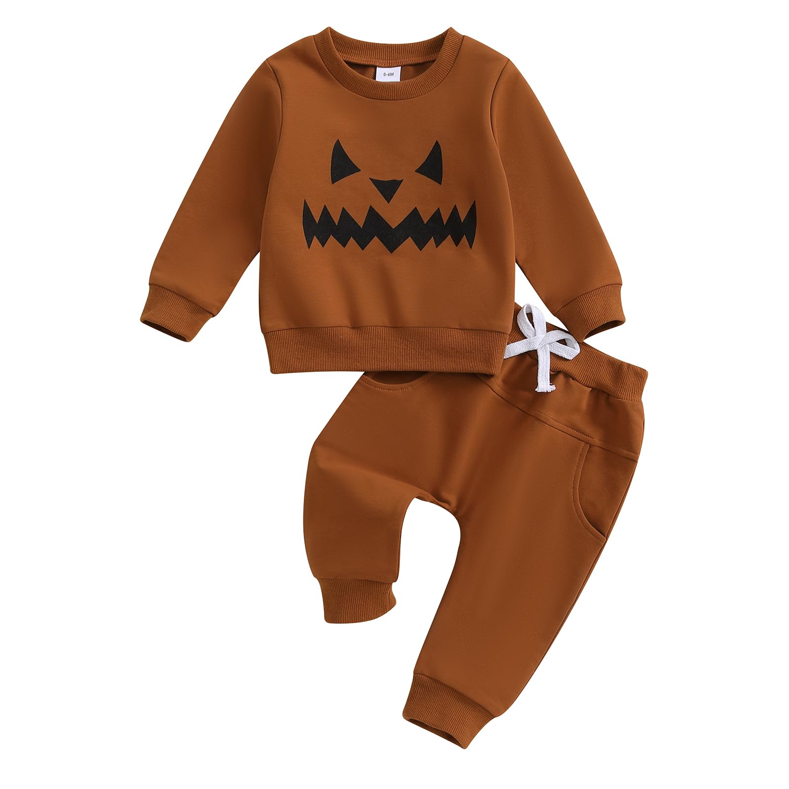 Ropa de Halloween para bebés y niños con camisas y pantalones divertidos en forma de calabaza, ropa de otoño para niños de 6, 12, 18, 24 meses, 2 años