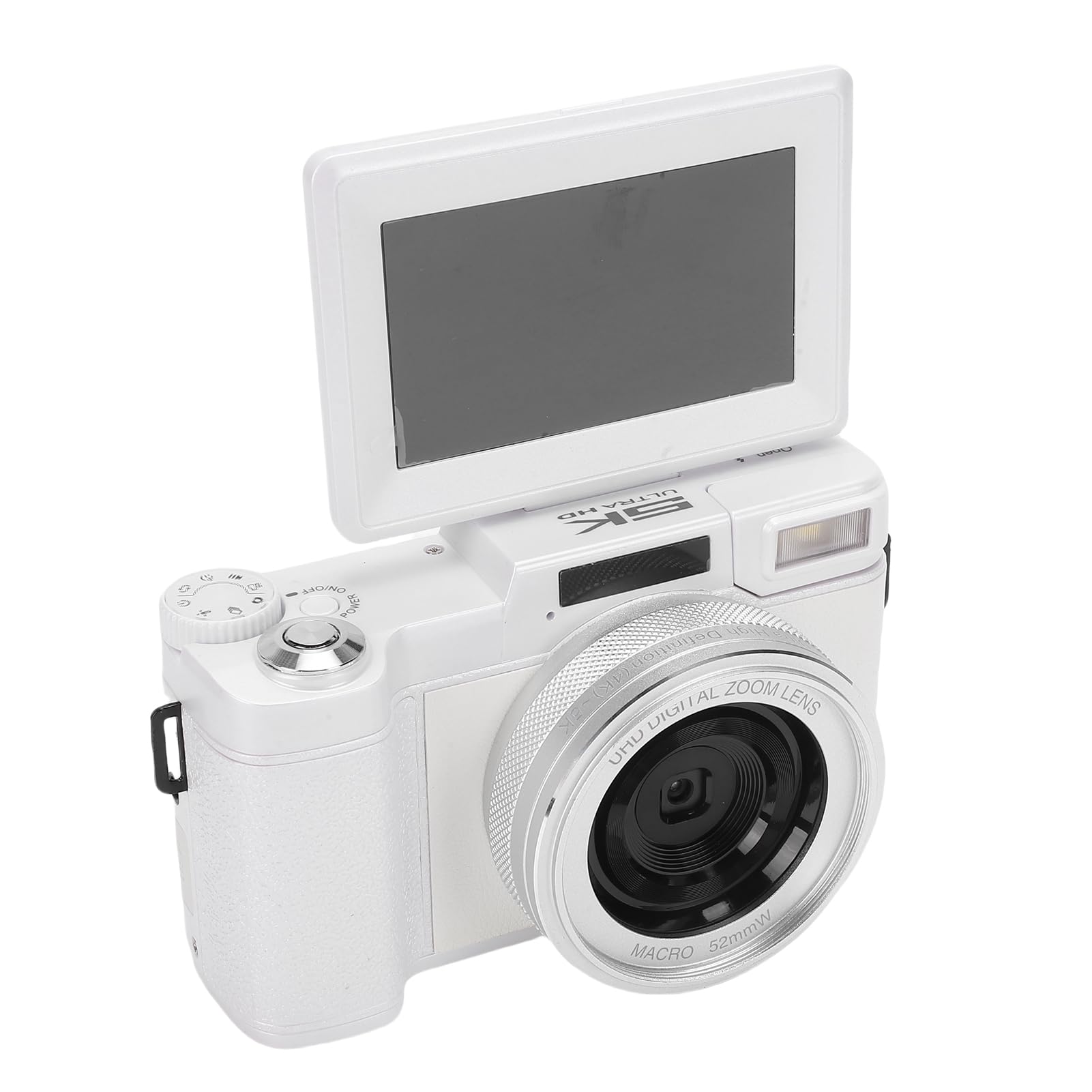 Caméra Numérique 5K avec écran Pivotant de 3 Pouces (White)