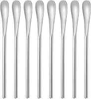 Vista 8 de Cuchara agitadora de café de 5 pulgadas/5.0 in, acero inoxidable plateado 304#, palitos de agitador de café, mango sólido redondo para bebidas