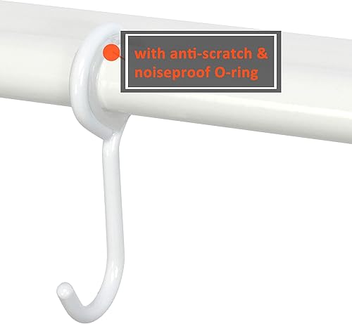 Miniatura 9 de Dseap Estante para ollas y sartenes con 8 ganchos, barras dobles, colgadores de ollas para cocina, montaje en pared, blanco, 2 paquetes