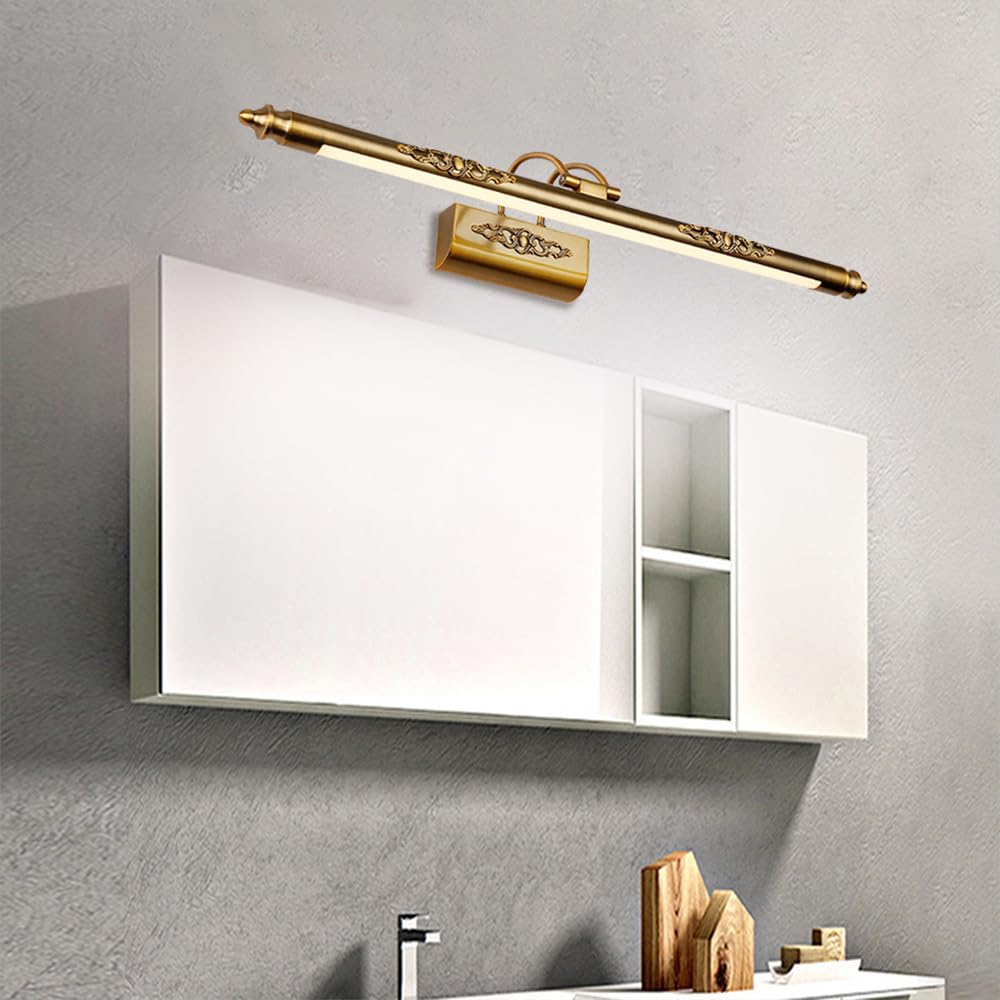 Jadssox Luz Dorada para tocador de baño sobre Espejo, Luces LED para Accesorios de baño, lámpara de baño Morden, lámpara de baño, Aplique de Pared de baño Cepillado sobre Espejo