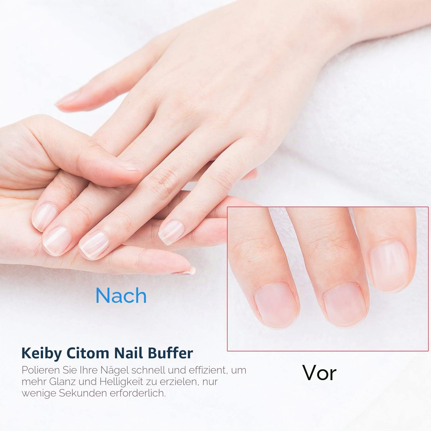 Nagelfeile Set Nagel Buffer zum Formen von Polieren, Neuer natürlicher Nagel-Shiner Buffer Block mit 4 Seiten für Nail Art Gel Anzug für Home Salon Gebrauch (2 Stück)