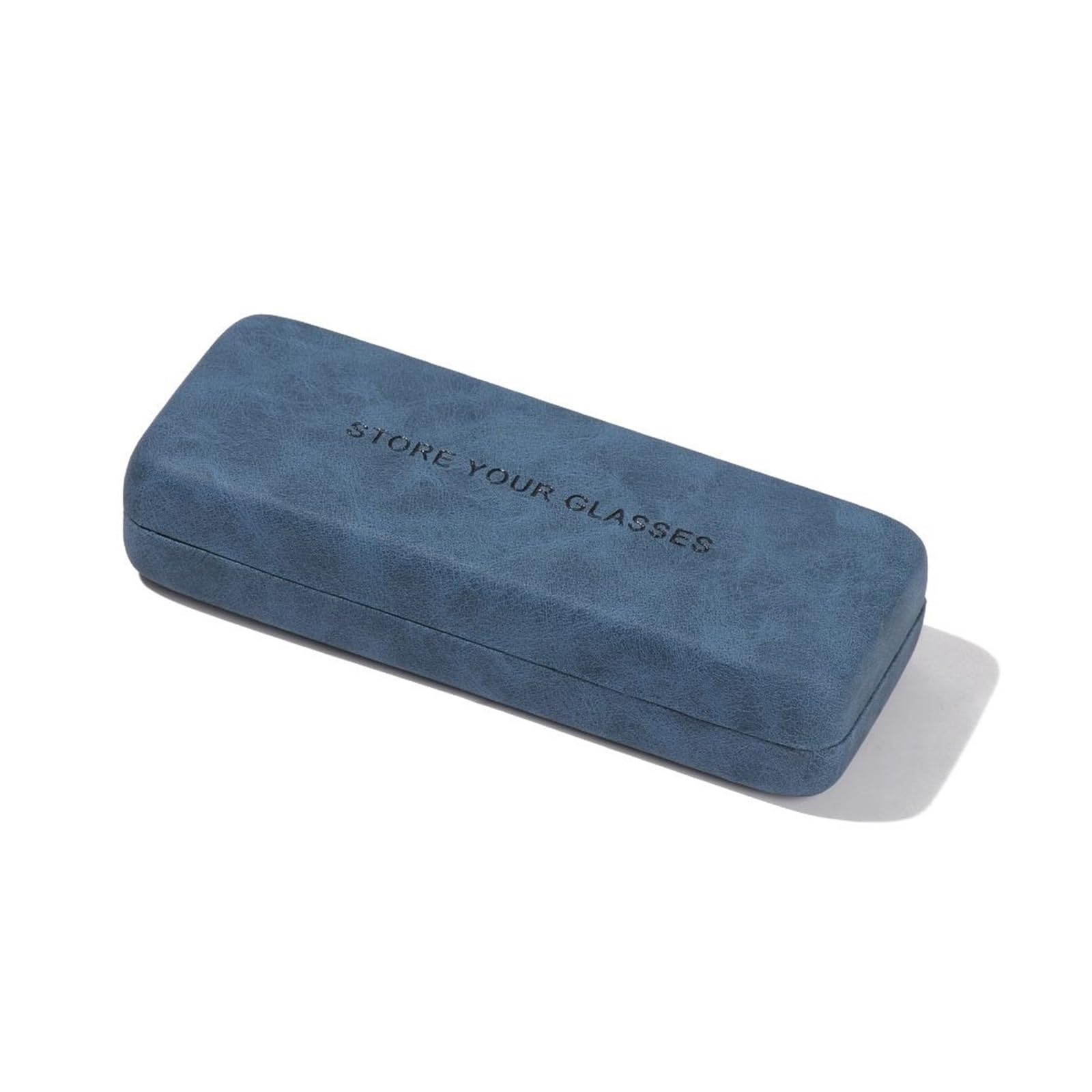 ZMCGNO Portable Steel Leather Glasses Case Waterproof Hard Eyeglass Reading Box Spectacle Cases(Dark blue)