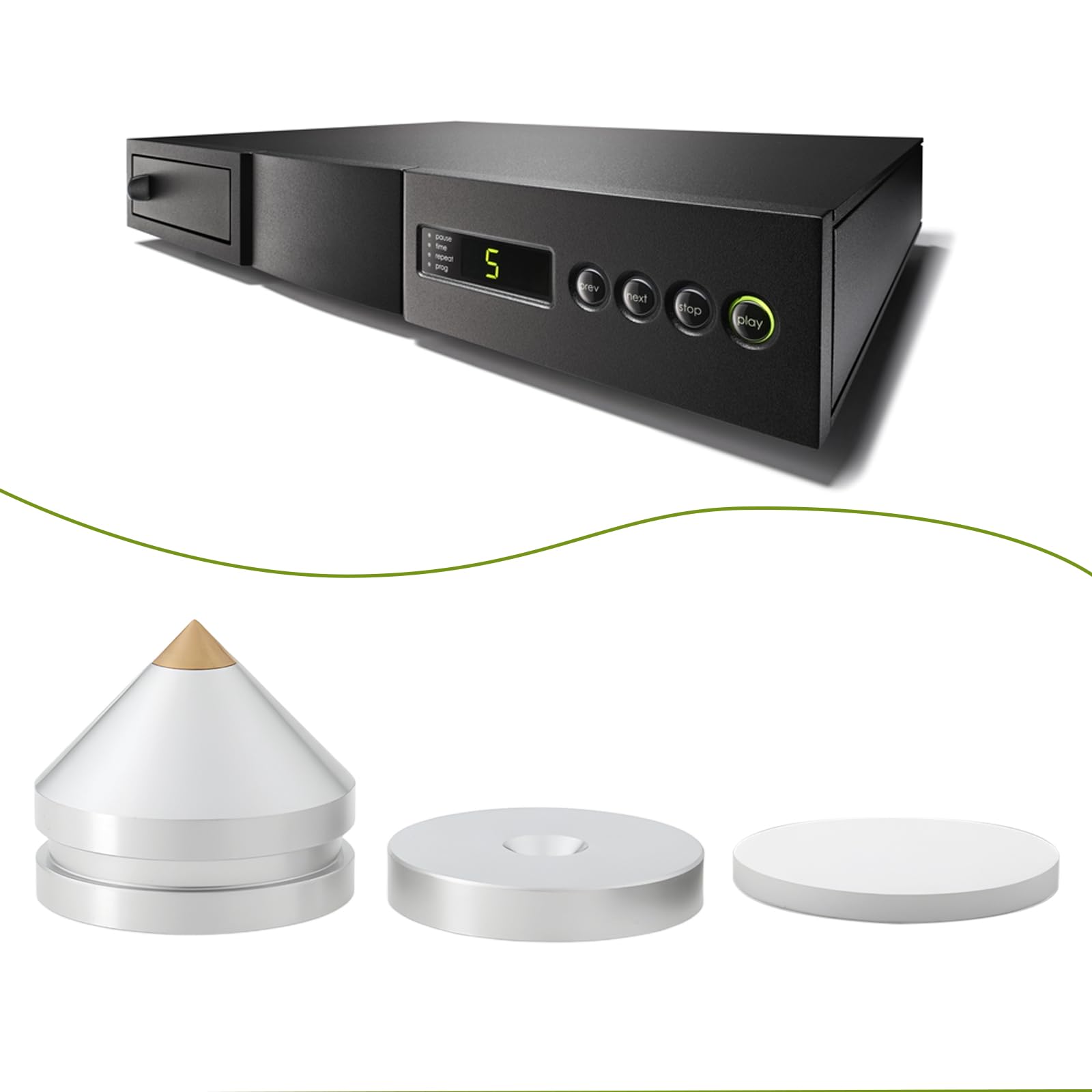 Set Di 4 Piedini Isolanti In Lega Di Alluminio Per Altoparlanti 23x20 Mm Cuscinetti Conici Antivibrazioni Per Giradischi E Lettori CD