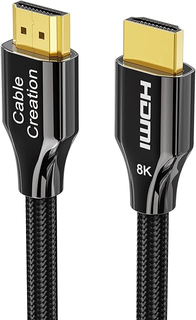 CableCreation 8K HDMI 2.1 Cable 2M(6.6FT), Certified 8K HDMI Ultra HD High Speed 48Gbps Cable,Dolby Atmos,8K60Hz,4K120Hz,HDCP 2.2,4:4:4,Compatible with PS5,Xbox One,Sound Bars,TV,3080 Ti etc.