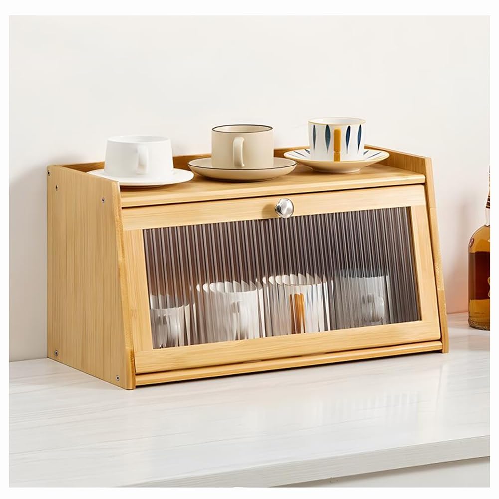 Zfmnoyev 2/3 Layer Capacity Cup Holder Storage Rack, Sideboard Bookshelf, Book Shelf Storage Cabinet, Spice Condiment Organizer, for Restaurant, Kitchen (Color : Natural, Size : 40x25x27cm)