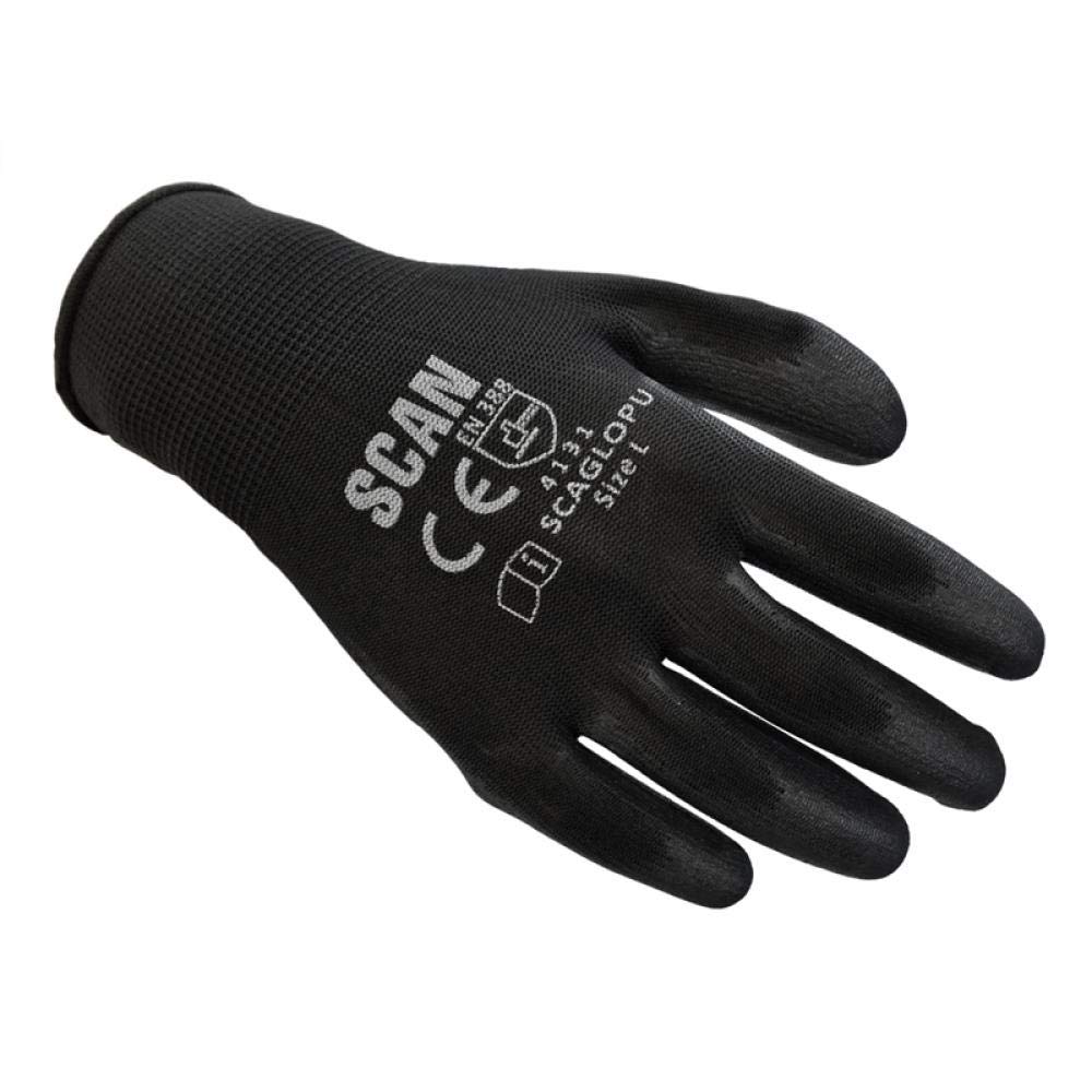 SPERIAN - 100 guanti misura 9 Workeasy, EN388, PES con rivestimento in poliuretano, colore nero