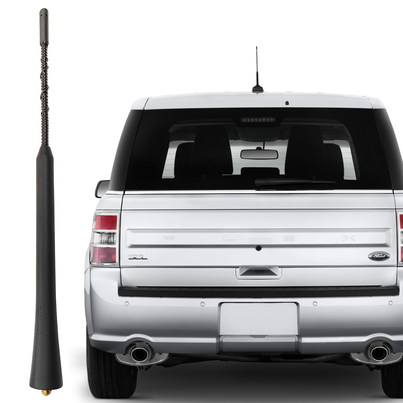 7-Inch Short Black Rubber Antenna Mast For Ford Flex 2009-2019 – AM/FM, Easy Install