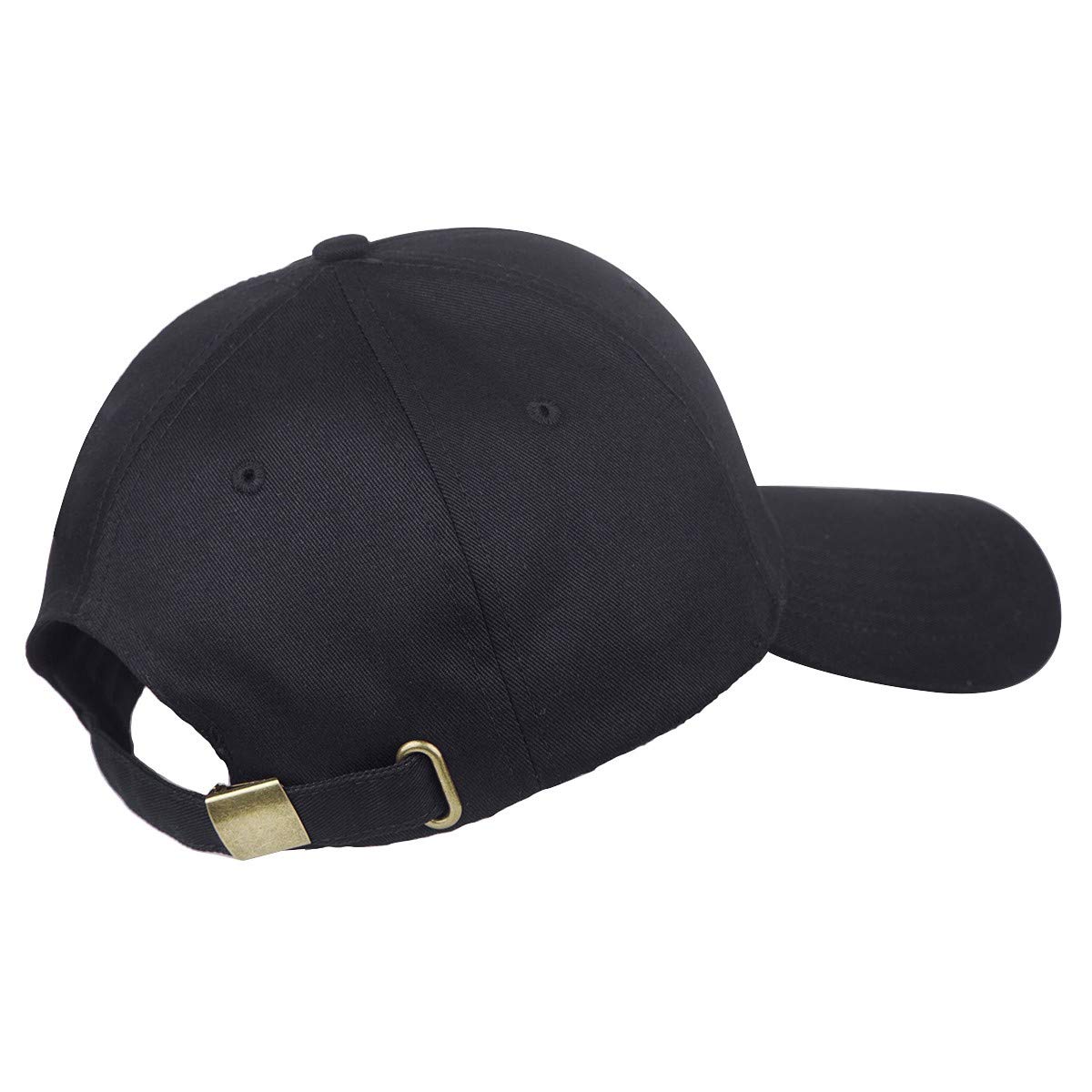 Gorra de béisbol ajustable extra larga para hombres y mujeres, 100% algodón, visera, Negro - 2