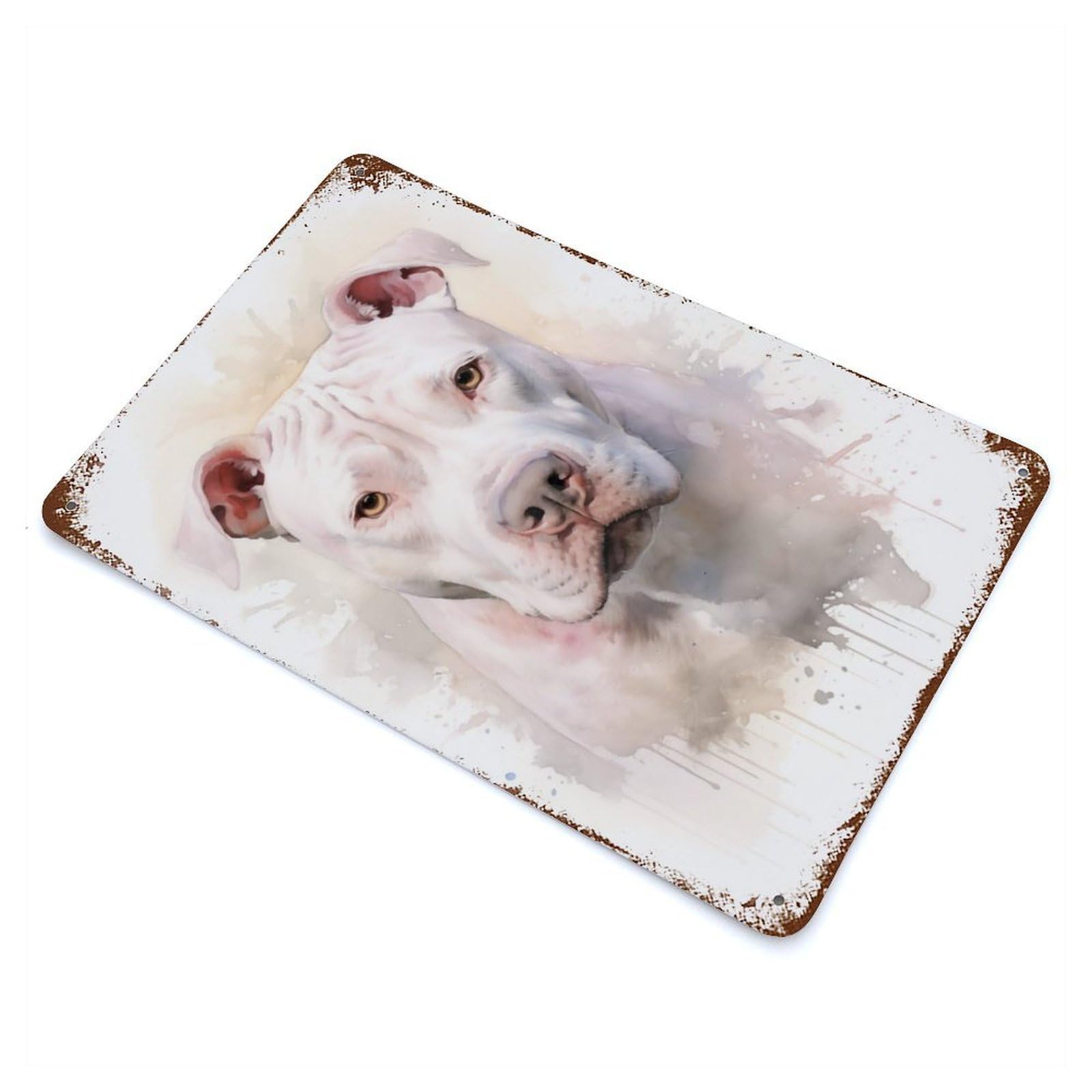 Garage Style Dogo Argentino Portrait Weathered Tin Sign 11.8"x7.9", Classic Wall Plaque for Bar And Workshop