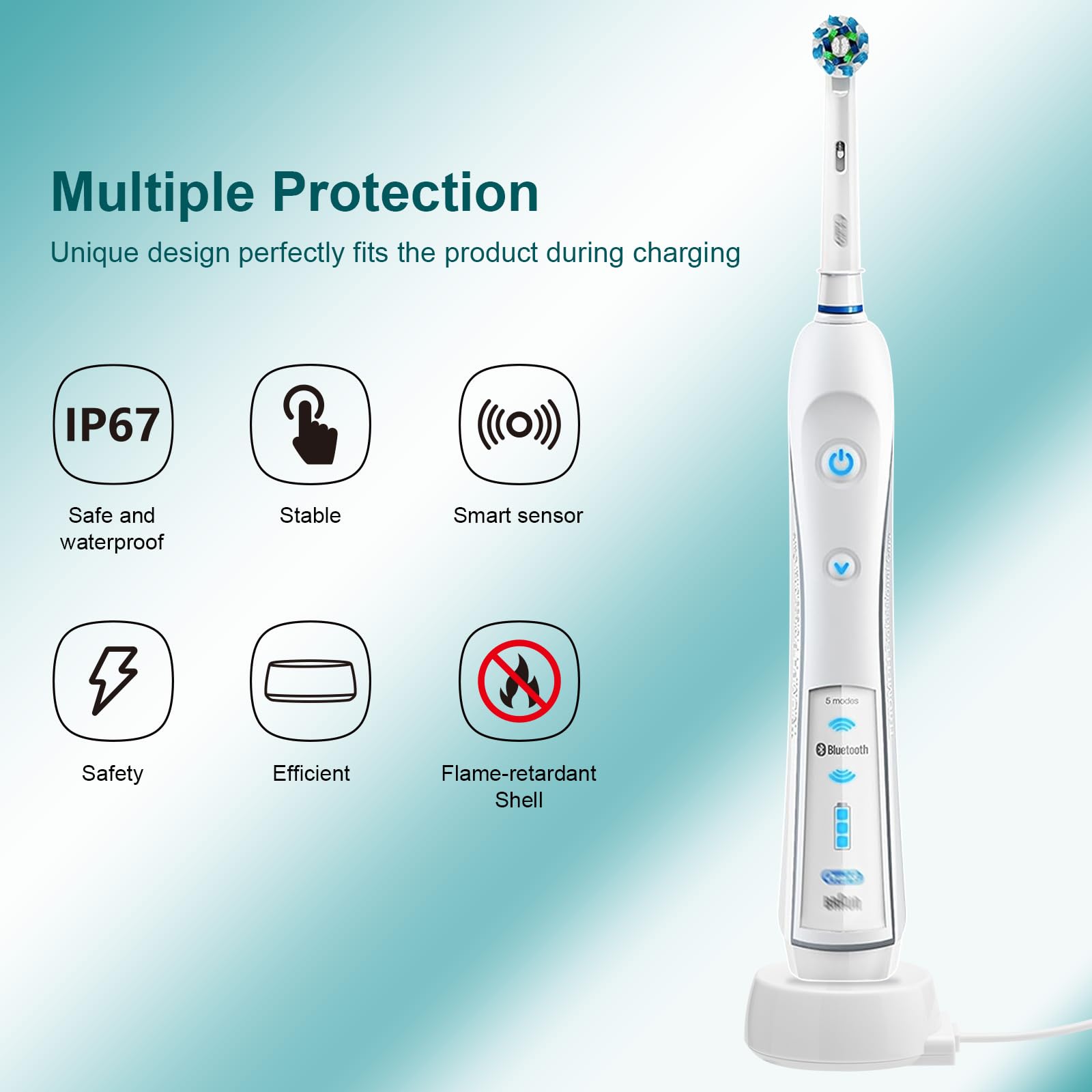 Stacja ładująca do Oral B, elektryczna ładowarka do szczoteczki do zębów Braun Oral-B Pro Series 3 Plus 1 Plus, Vitality, Pro 3 3500 3000, iO3, iO4, iO5, iO6 ładowarka do szczoteczki do zębów