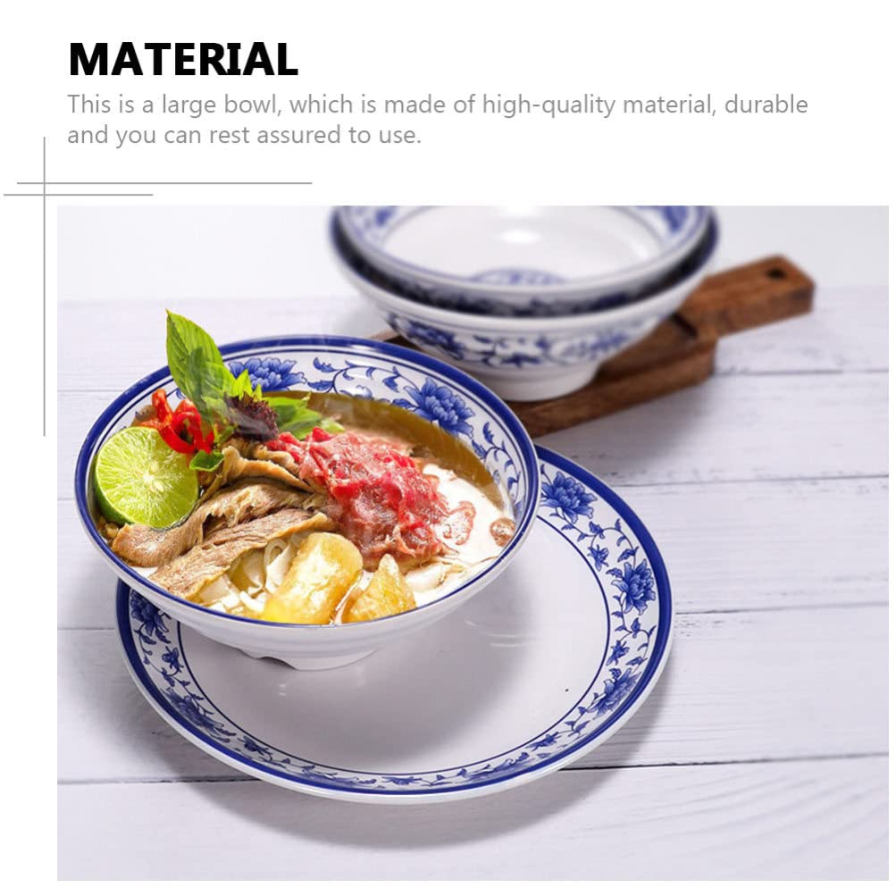 Cuenco de Ramen Cuenco de Sopa de Fideos de Porcelana Azul y Blanca para Fideos asiáticos Udon Soba Pho