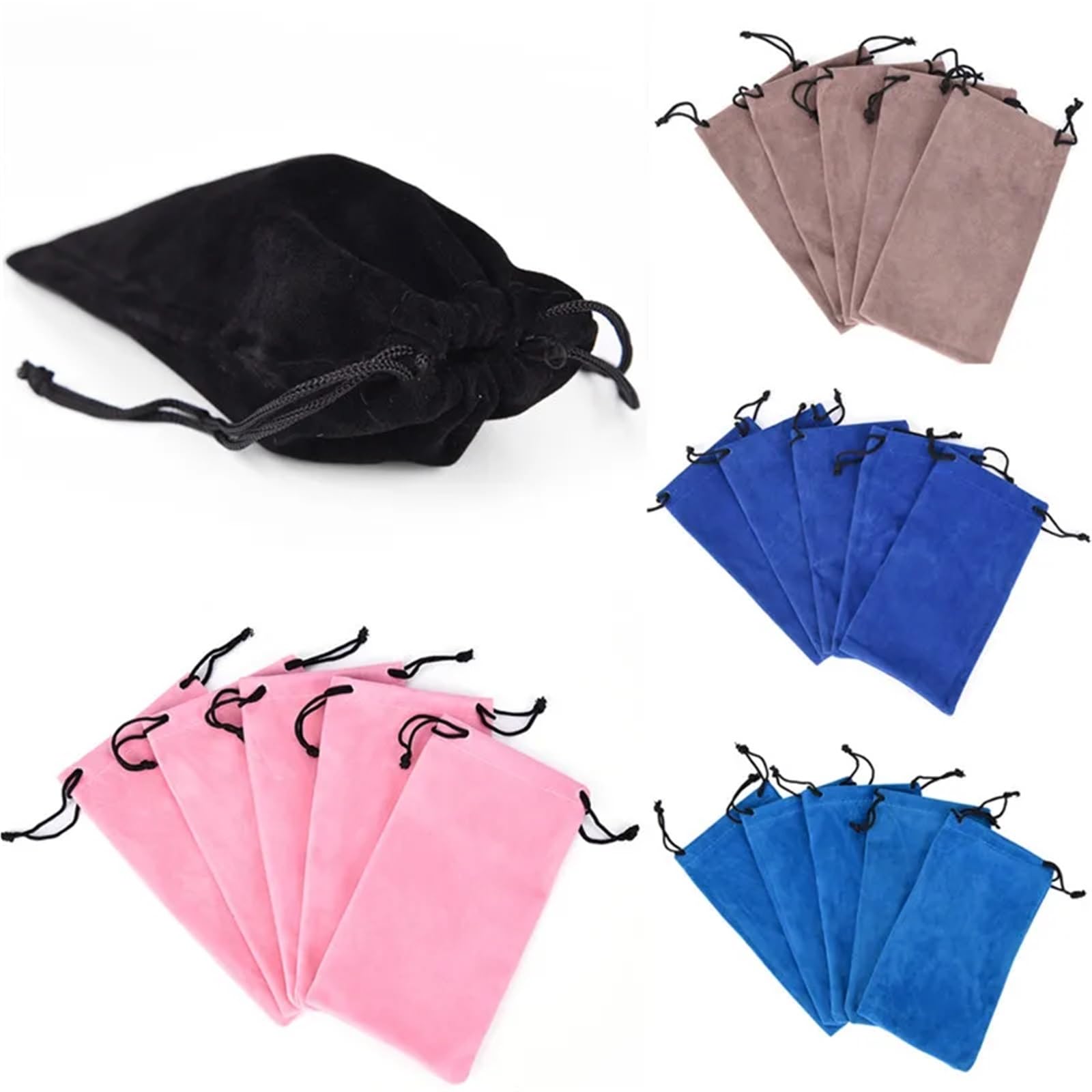 Etui na okulary 50 szt. Miękkie etui do okularów przeciwsłonecznych i zegarków(Black)