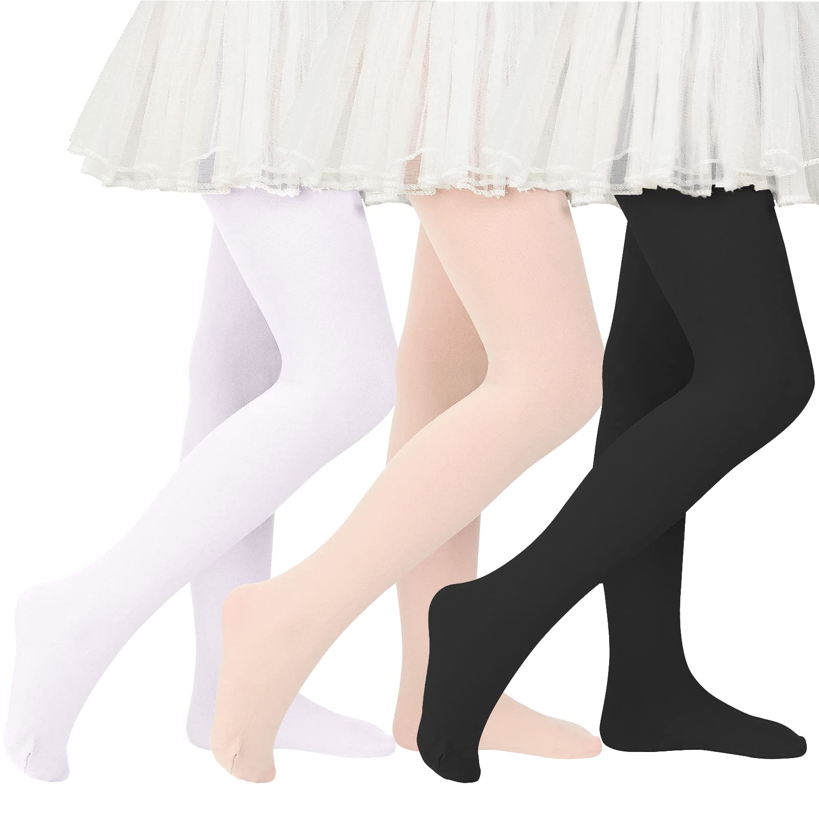 American Trends Girls Ballet Tights, Soft Stretchy Toddler Dance Tights