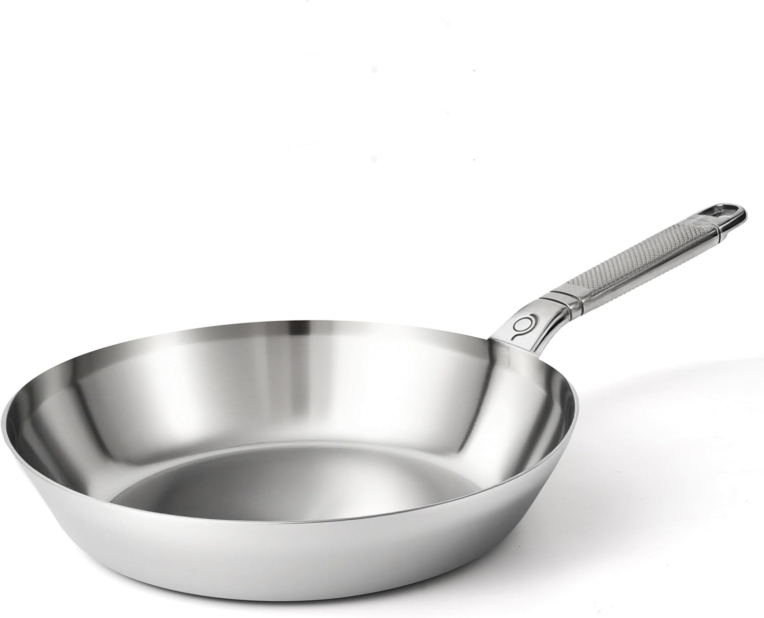 10 Inch Stainless Steel Frying Pan - Fully Clad Tri Ply Stainless Steel Pan with Heat Resistant Handle - Eggs, Omelettes - Coating-Free, Non Toxic Cookware, Induction, Dishwasher Safe