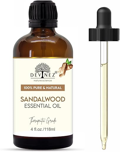 Devinez Sandalwood (Chandan) Essential Oil, 100% Pure, Natural & Undiluted, 118ml for Bright, Clean And Flawless Skin, prevents Skin Aging