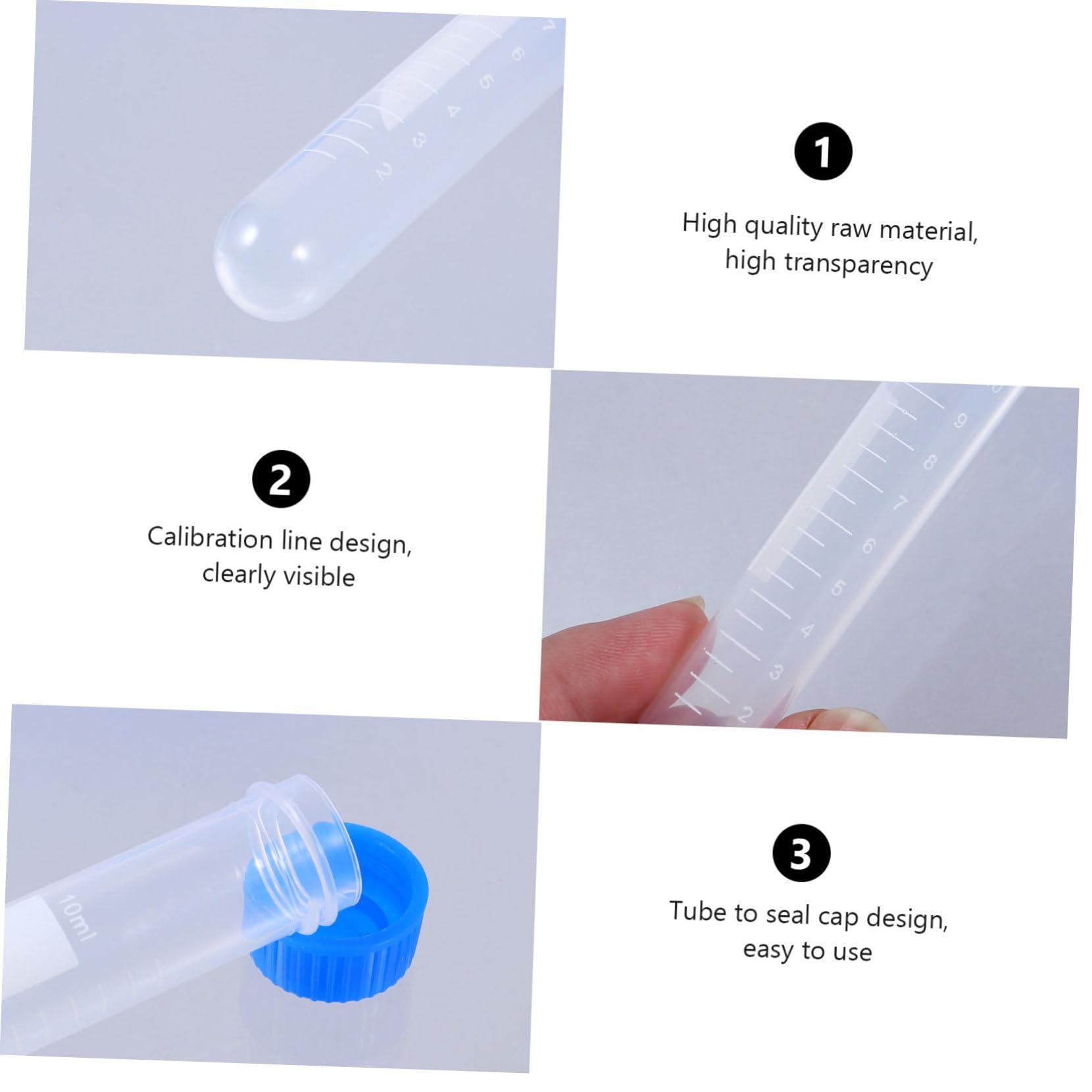 100 Piezas Tubo centrífugo de para experimentar de frasco probetas de centrífuga de ciencia de de centrífuga de plástico