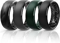 Vista 87 de Egnaro Anillos de boda de silicona para hombre: 1/4/6/7 Multipack de anillos de boda de goma con arco interior Diseño ergonómico transpirable