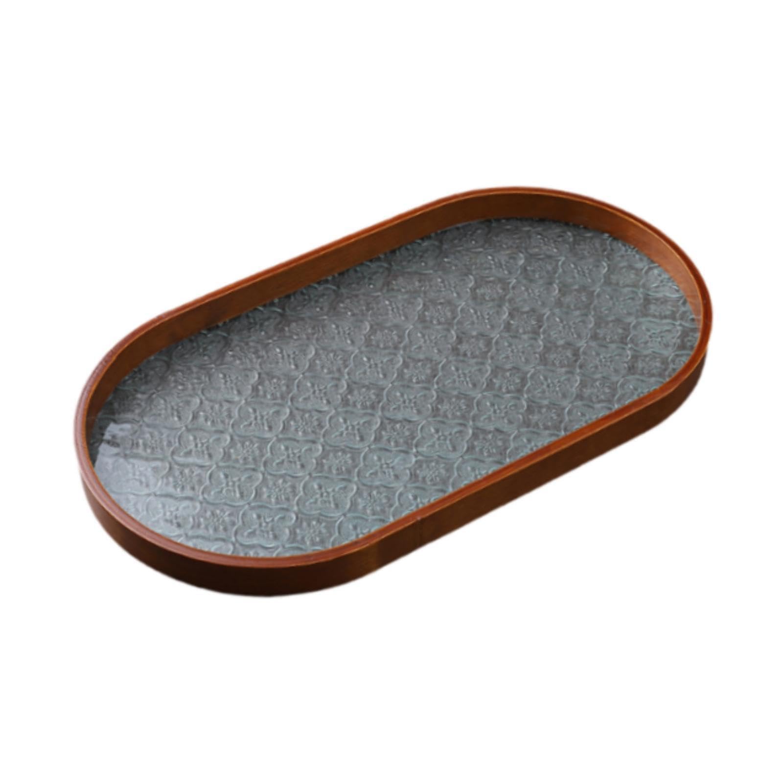 PIXZCSA Artistic Serving Tray Platter Snack Trays Jewelry Storage Trays Bathroom Makeup for Creative Organizer Serving Tray Platter Fruit Dessert Snack, Oval