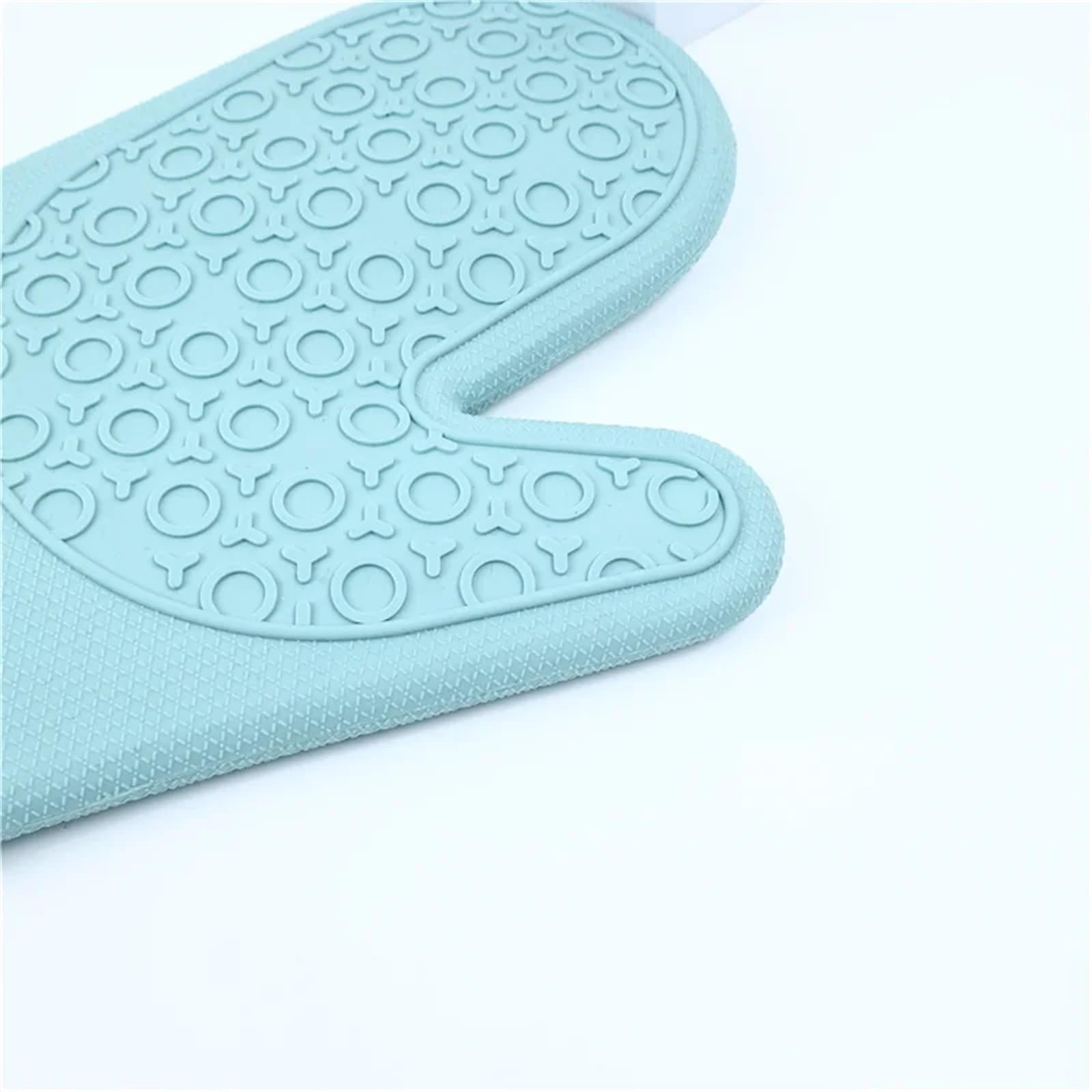 MRKU Gants de Cuisine en Silicone antidérapants et résistants à la Chaleur, Doublure Douce en Polyester, imperméables, Longs, Flexibles et épais.