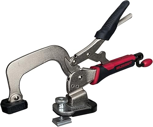 Milescraft 4023 Track Master - Sistema de sujeción universal en T-Track. Se adapta a cualquier pista en T. Contiene base de sujeción con conectores