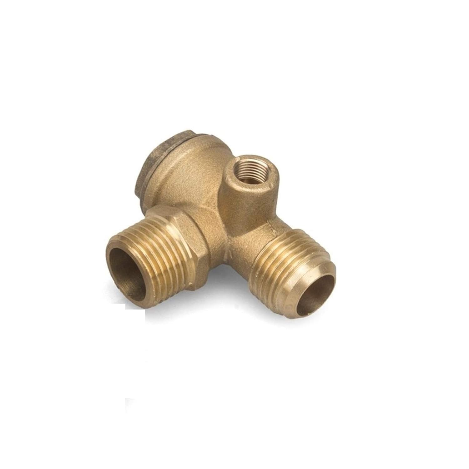 1Pcs 3 Port Check Valve Brass Internal/Male Thread Return Valve/Check Connector Tool for Air Compressor High Hardness(20x10x16mm Internal)