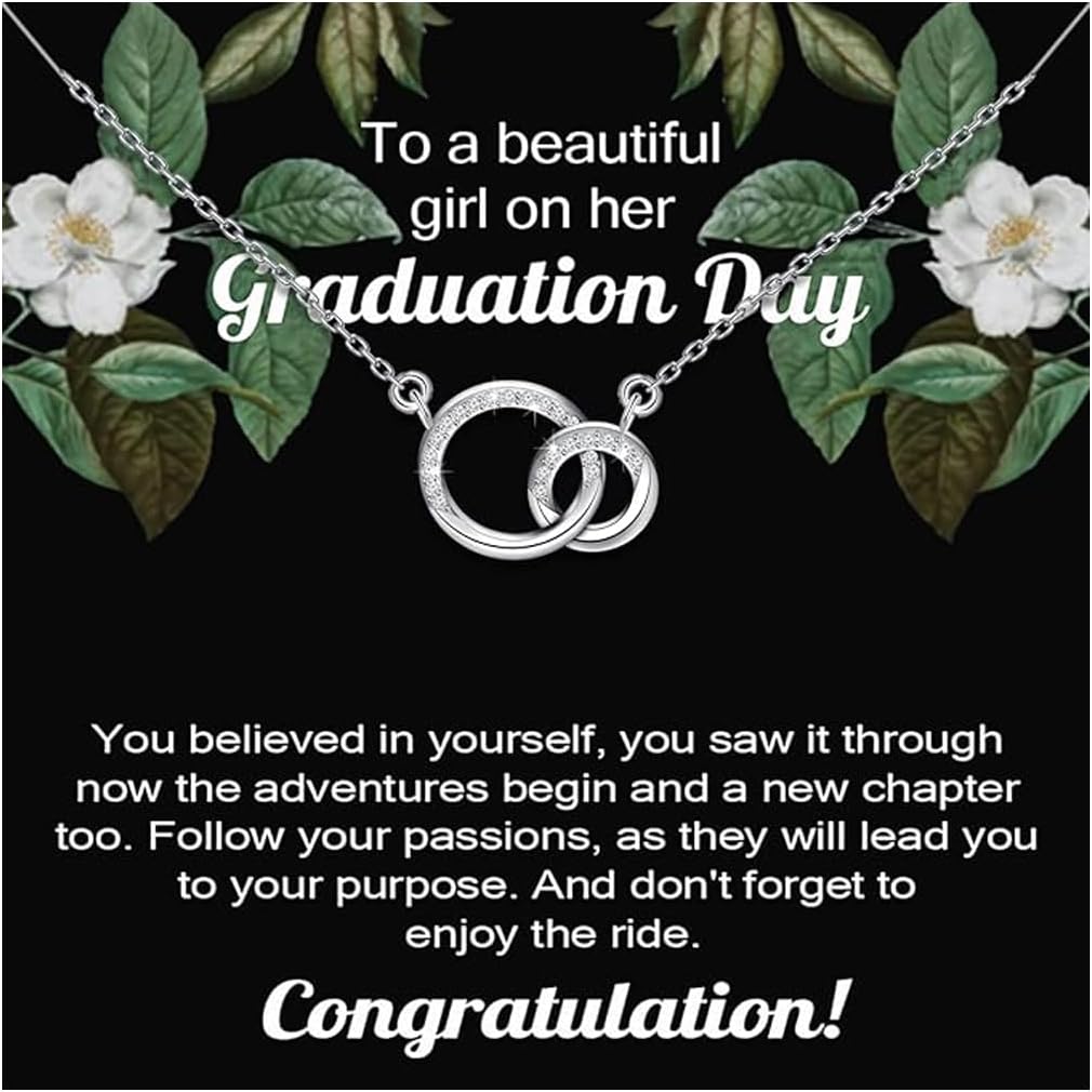 MYOSPARK Graduation Necklace Gifts Don't Forget To Enjoy The Ride Message Card Jewelry Graduation Gifts for Her