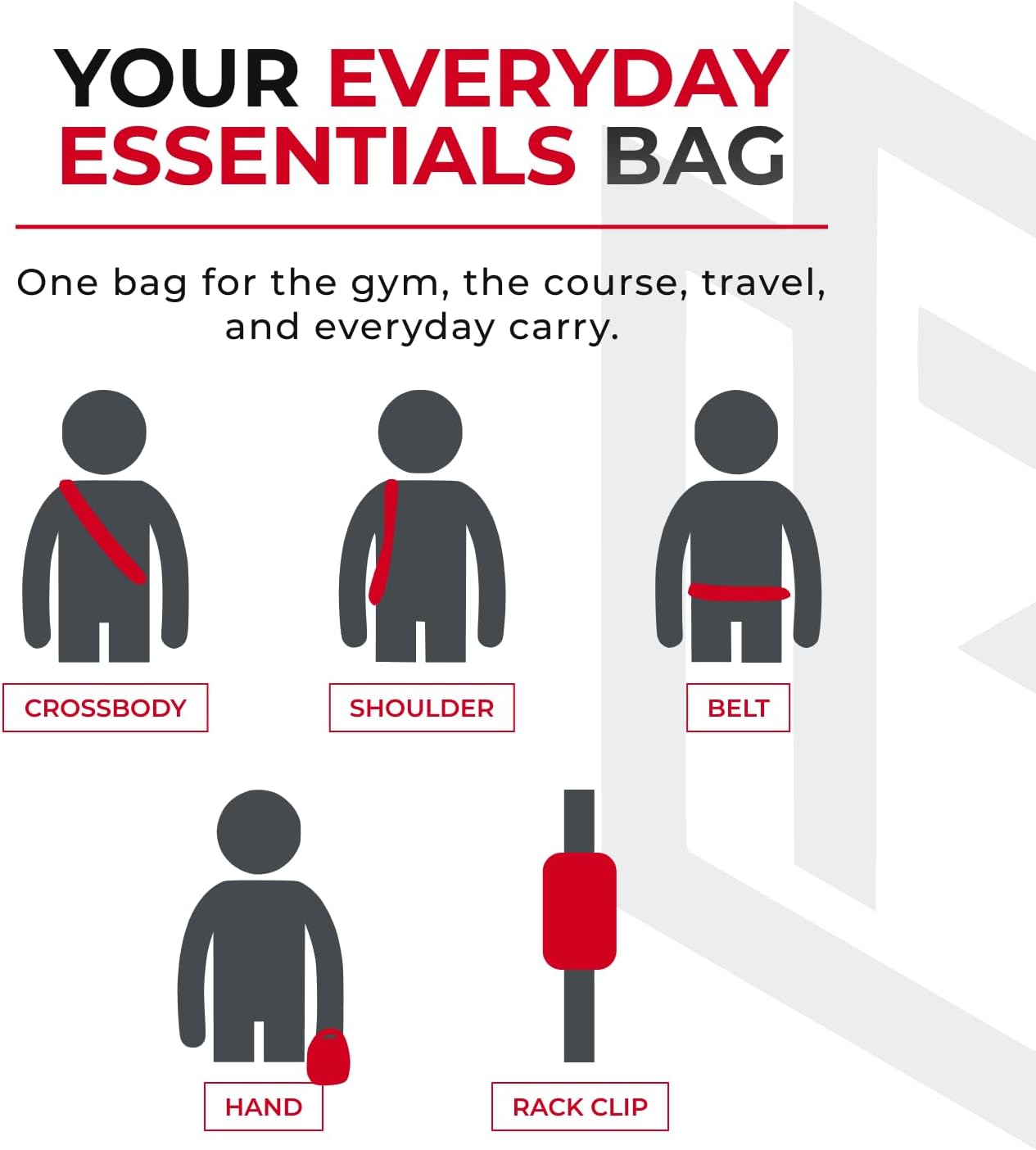 Magnetic Bag Company Magnetic Crossbody Sling Bag for Men & Women | Golf, Gym & Travel | Water Resistant Nylon
