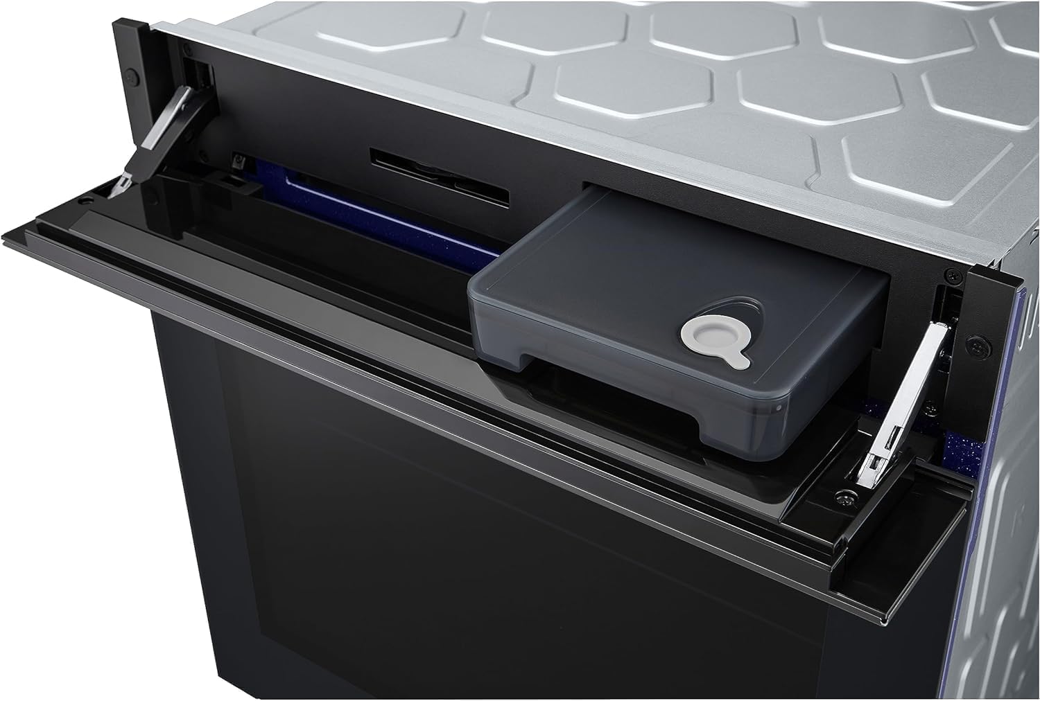 LG InstaView WSED7665B Four encastrable à vapeur, classe A++, 76L, 300°C, écran tactile 4,3", Air Fry, Sous Vide, Mode Pizza, Nettoyage EasyClean, Pyrolyse, Wi-Fi, Charnières amorties, Noir