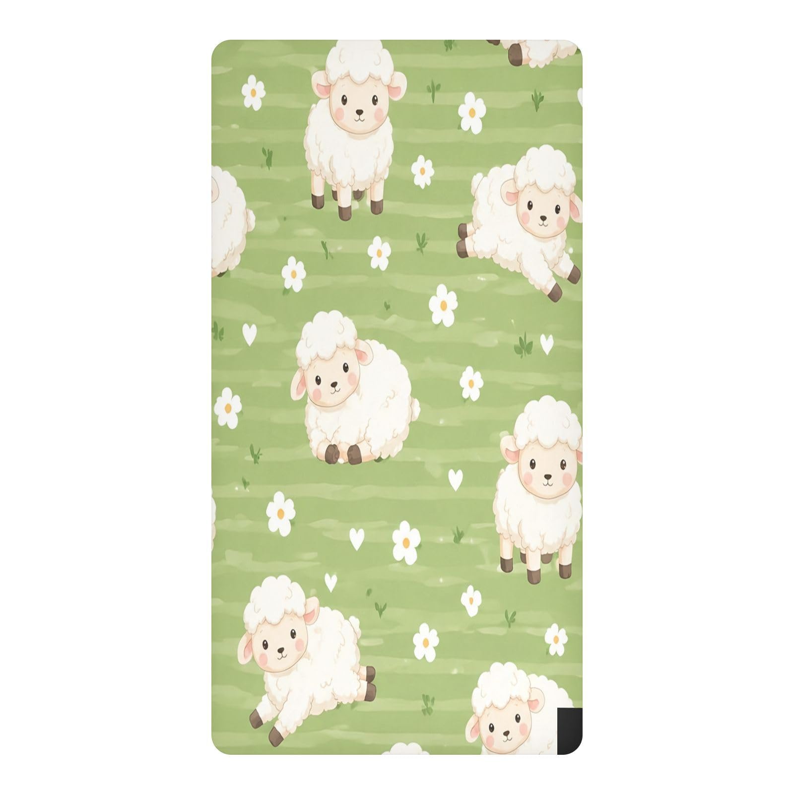 BOESI Cute Sheep Waterproof Crib Sheet,Fitted Mattress Protector