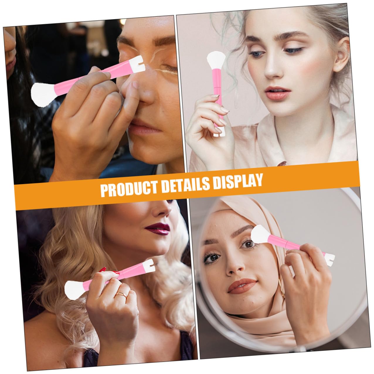 2pcs Dual-ended U-shaped Nose Contour Brush and Powder Highlighter Makeup Brush for Women, Portable Face Contouring Tool for Precise Nose Shadow and Highlighting