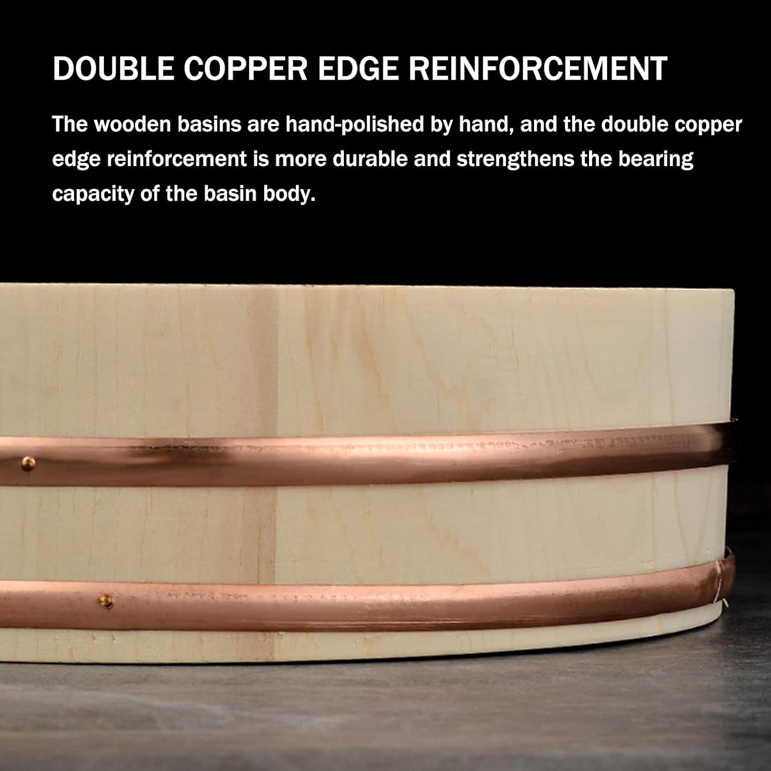 Wooden Rice Mixing Bowl Hangiri Sushi Oke Rice Mixing Tub with Rice Scoop Sushi Accessor for Sushi Restaurant Home Kitchen 36x8cm (52x13cm)