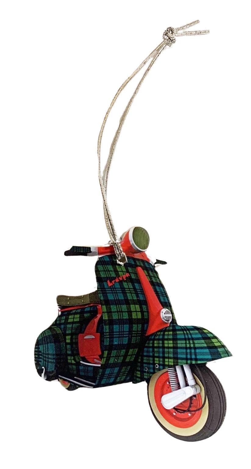 Scottish Retro Scooter Christmas Tree Decoration - Scottish Gift - Tartan Gift MS16-D