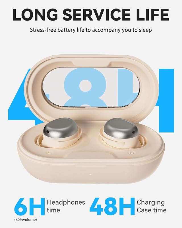 ANSTEN Bluetooth 5.4 Fülhallgató Zajszűrés, Alváshoz Oldalsó Alvók, 48 Órás Akkumulátor