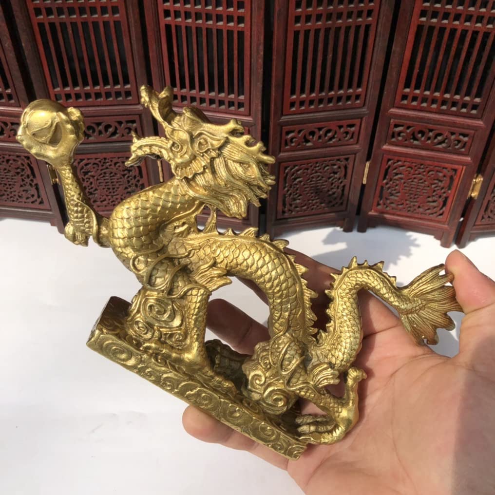 龍の置物 金龍 水晶玉持ち金龍 縁起物 厄除け 開運 金運アップ　置物 金色 Amazon.co.jp: 龍 置物 5本爪 ゴールド 水晶玉持ち金龍 オブジェ