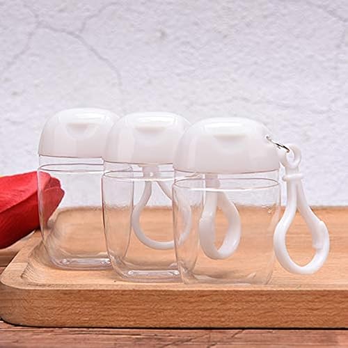 Miniatura 5 de Healthcom 10 unidades de botellas vacías transparentes de 1.0fl oz de 1.0fl oz para desinfectar las manos, soporte de viaje con gancho para llavero,