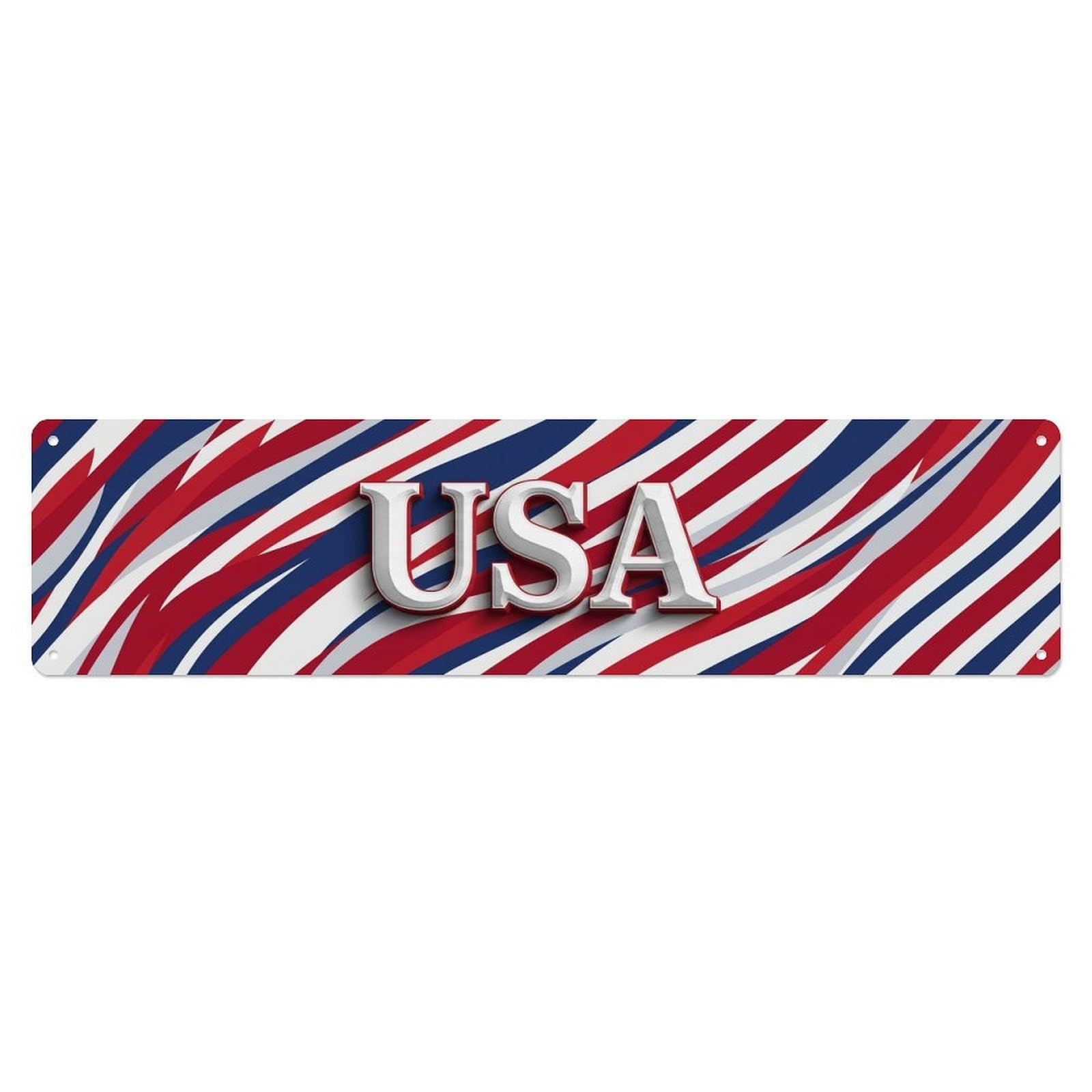 Vintage USA Flag Pattern Metal Tin Sign