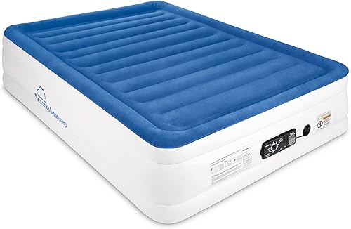 SoundAsleep Productos SoundAsleep CloudNine Series Queen colchón de aire con tecnología de bomba inteligente dual parte superior azul y cuerpo beige