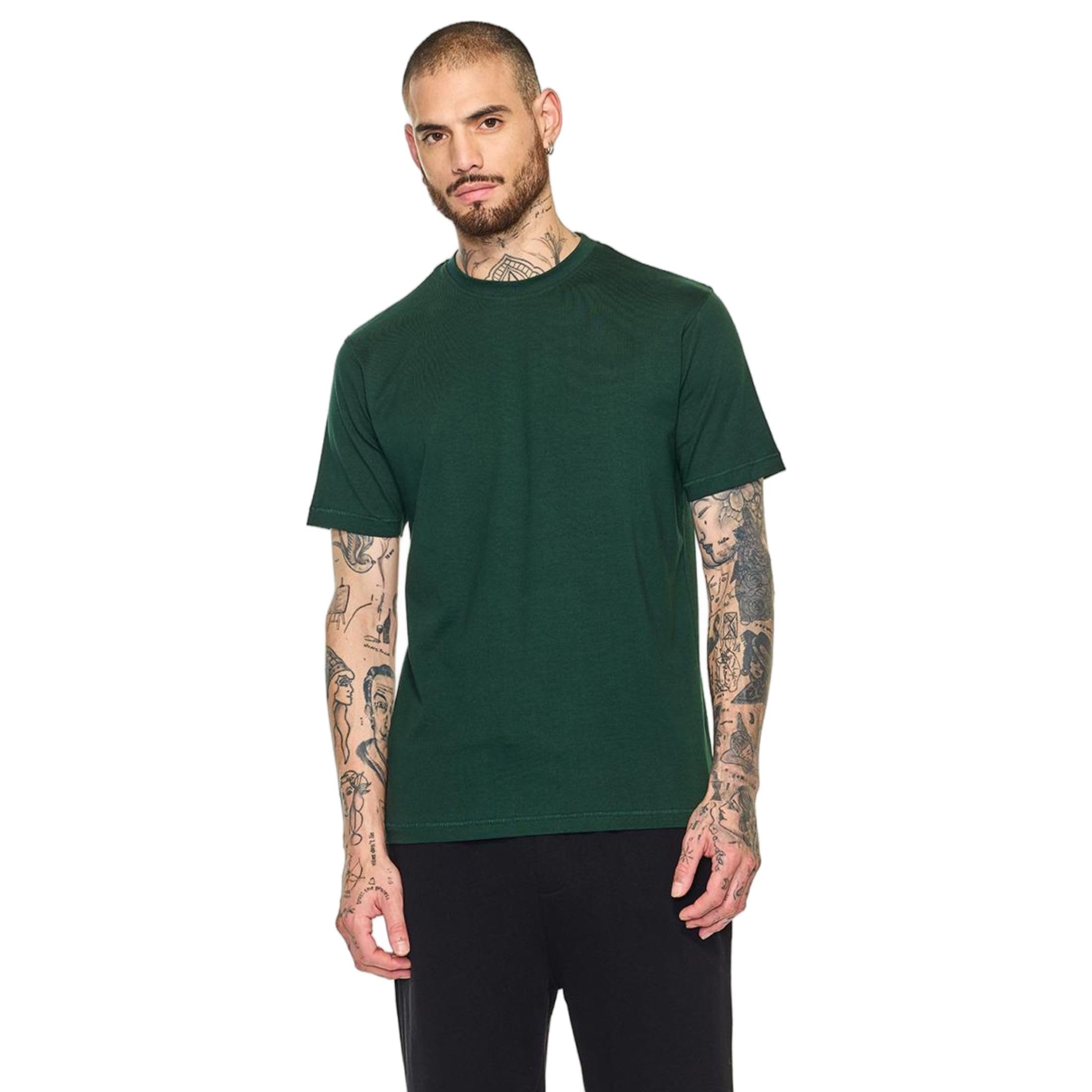 Men T-Shirt | Slim Fit Crew Neck Design | Cotton Elastane Blend Fabric with Breathable & Stretchable Features | Casual Wear for Everyday Outings-image-28