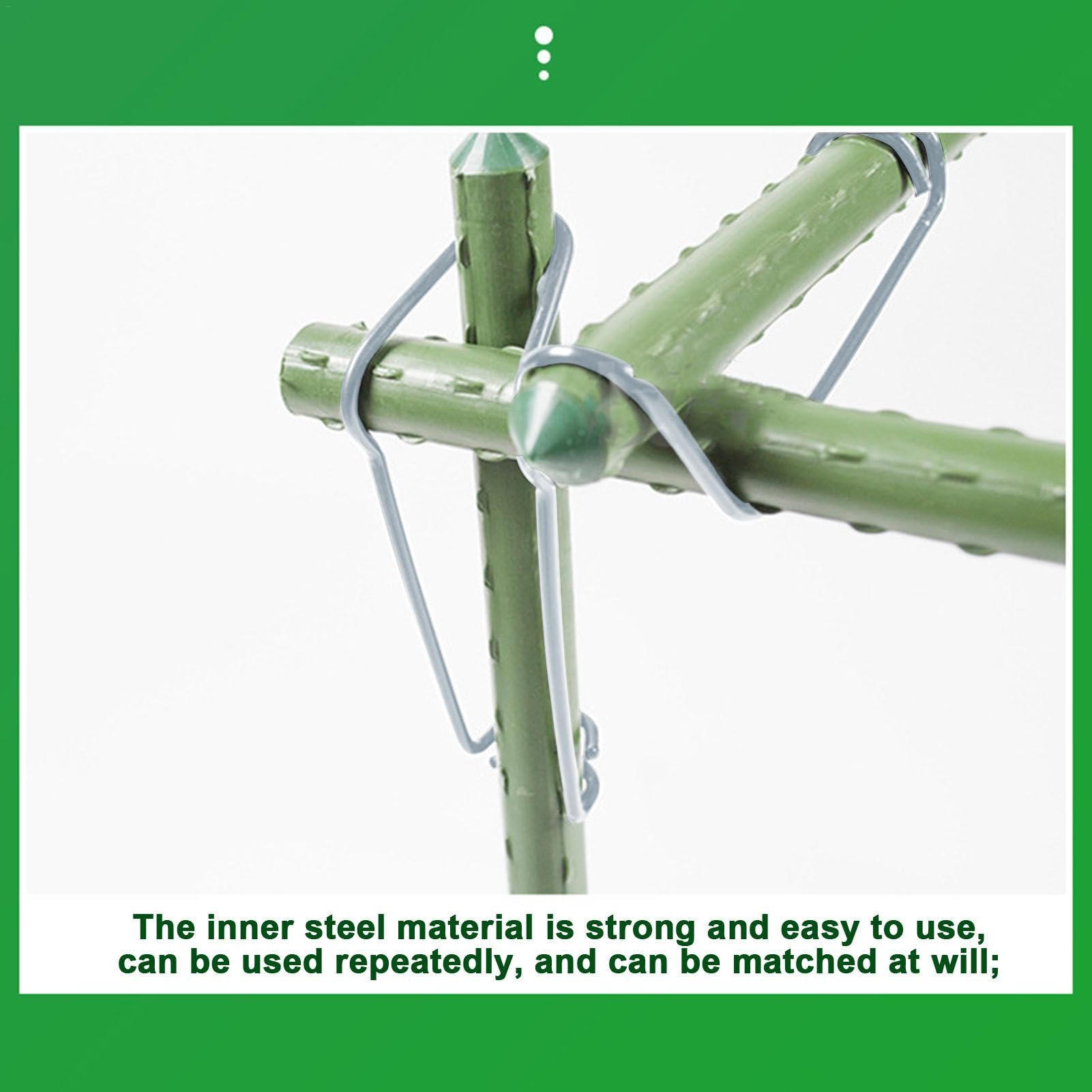 Fibbie Di Collegamento Per Tralicci Da Giardino - 50 Pezzi In Acciaio Zincato Per Piante Rampicanti - Foto 13