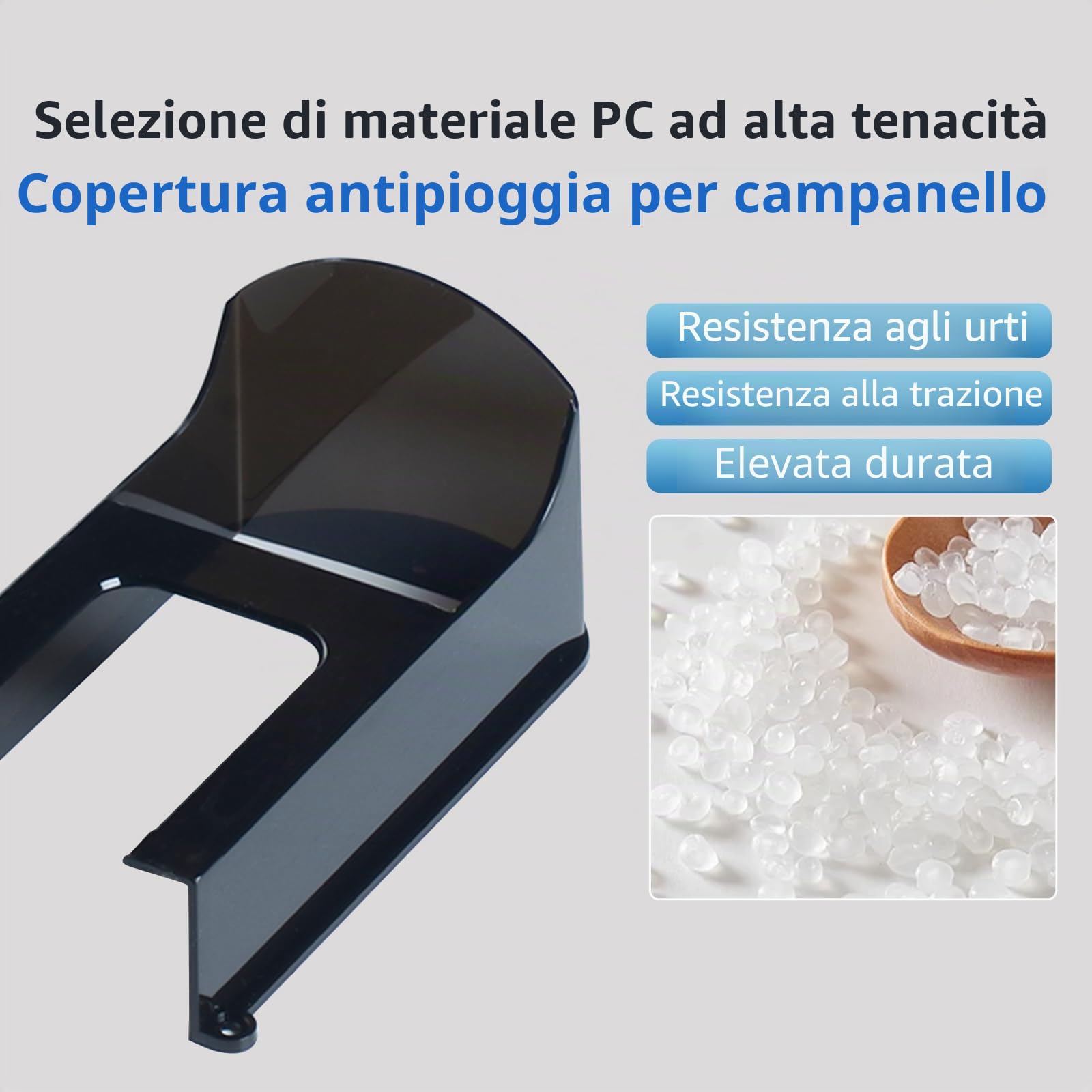 Campanello di protezione dalla pioggia, in plastica, protezione per il campanello, protezione dalle intemperie, antiriflesso, adatto per campanelli e serratura con codice per porta di casa (B)