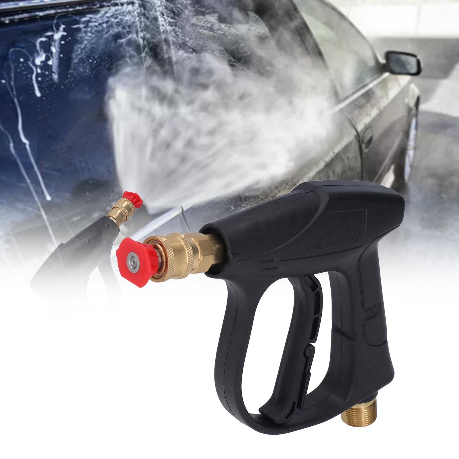 Pistola per Pulizia Auto 5 Pezzi Ugelli Ad Alta Pressione per Autolavaggio Spray per Pistola Ampia Macchina per Lavaggio Auto Pistola a Spruzzo Spritz per Pistola a Spruzzo