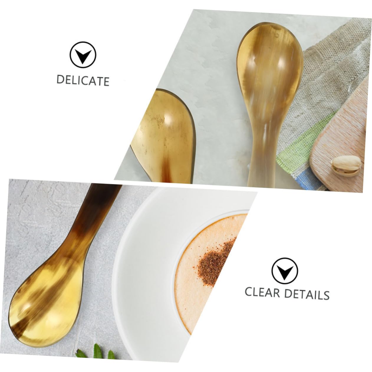 UPKOCH 15piezas Cucharas De Café De Cuerno Natural De Cucharas De Postre Decorativas Utensilios De Cocina Duraderos y Elegantes Para Servir Café y Pasteles