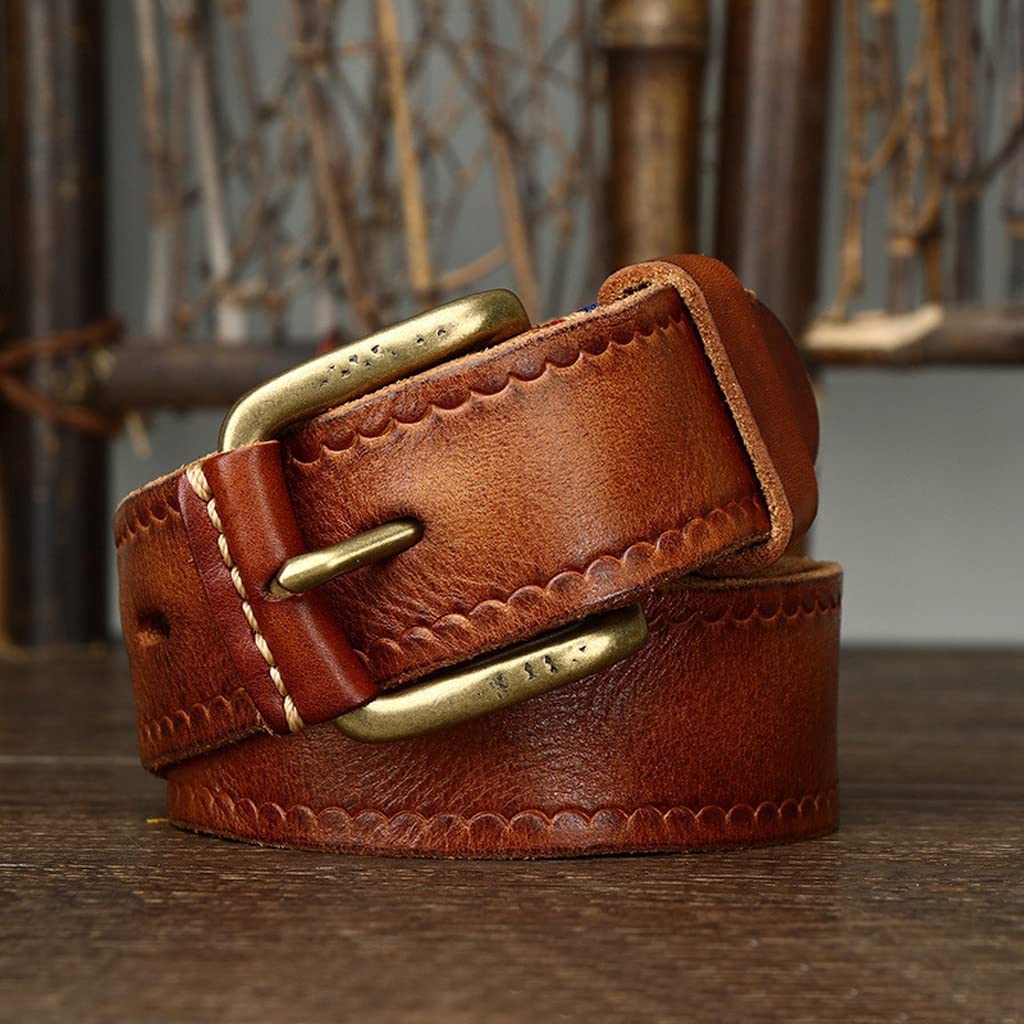 38 mm breiter Gürtel für Herren, 100% echtes Leder, wendbar, Einzelzinken-Schnalle, verstellbare Länge, Gürtel für Jeans
