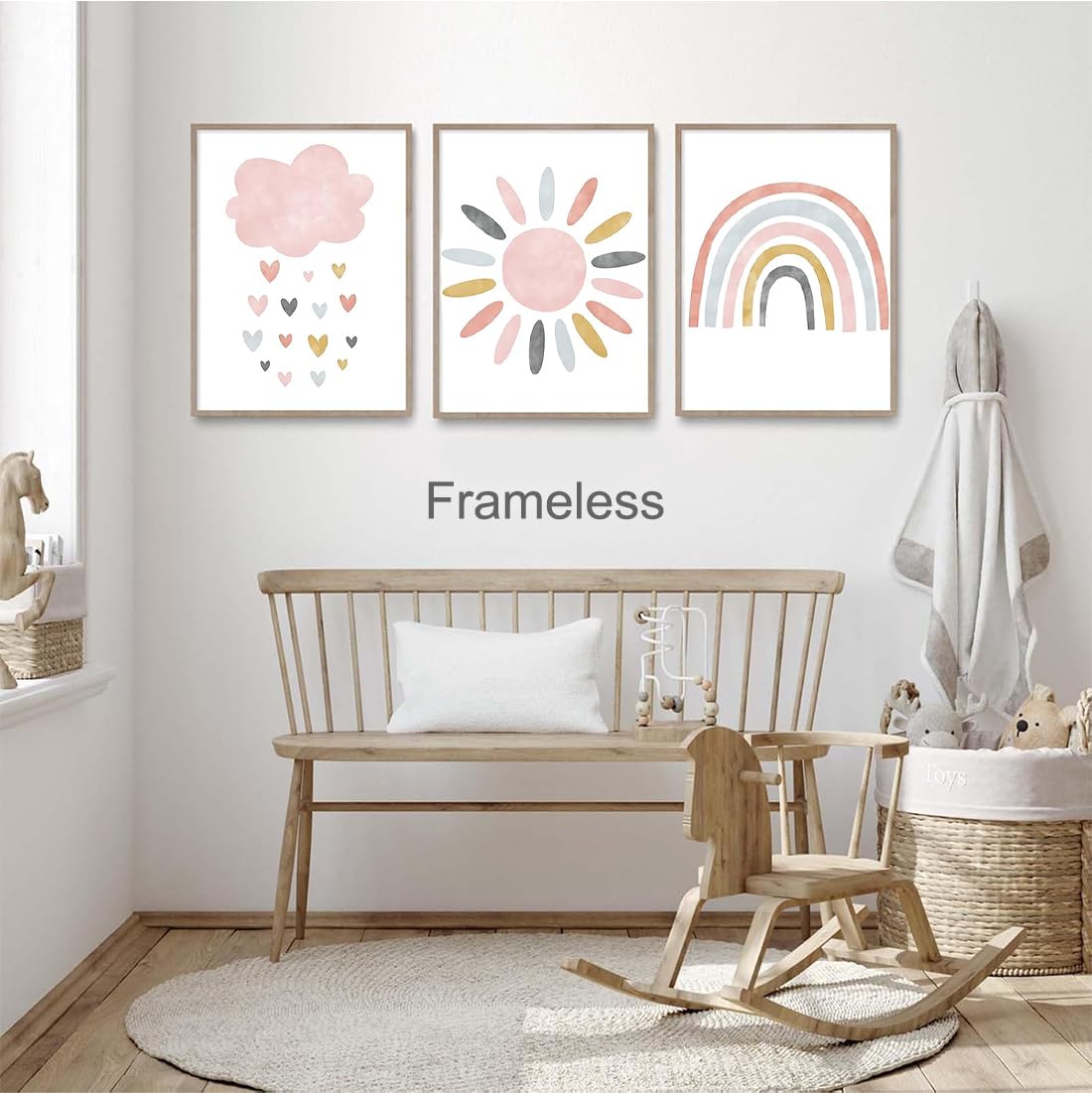 Set di 3 poster arcobaleno，Quadri Cameretta Bambino Poster Cameretta，decorazione per la cameretta dei bambini，formato A4