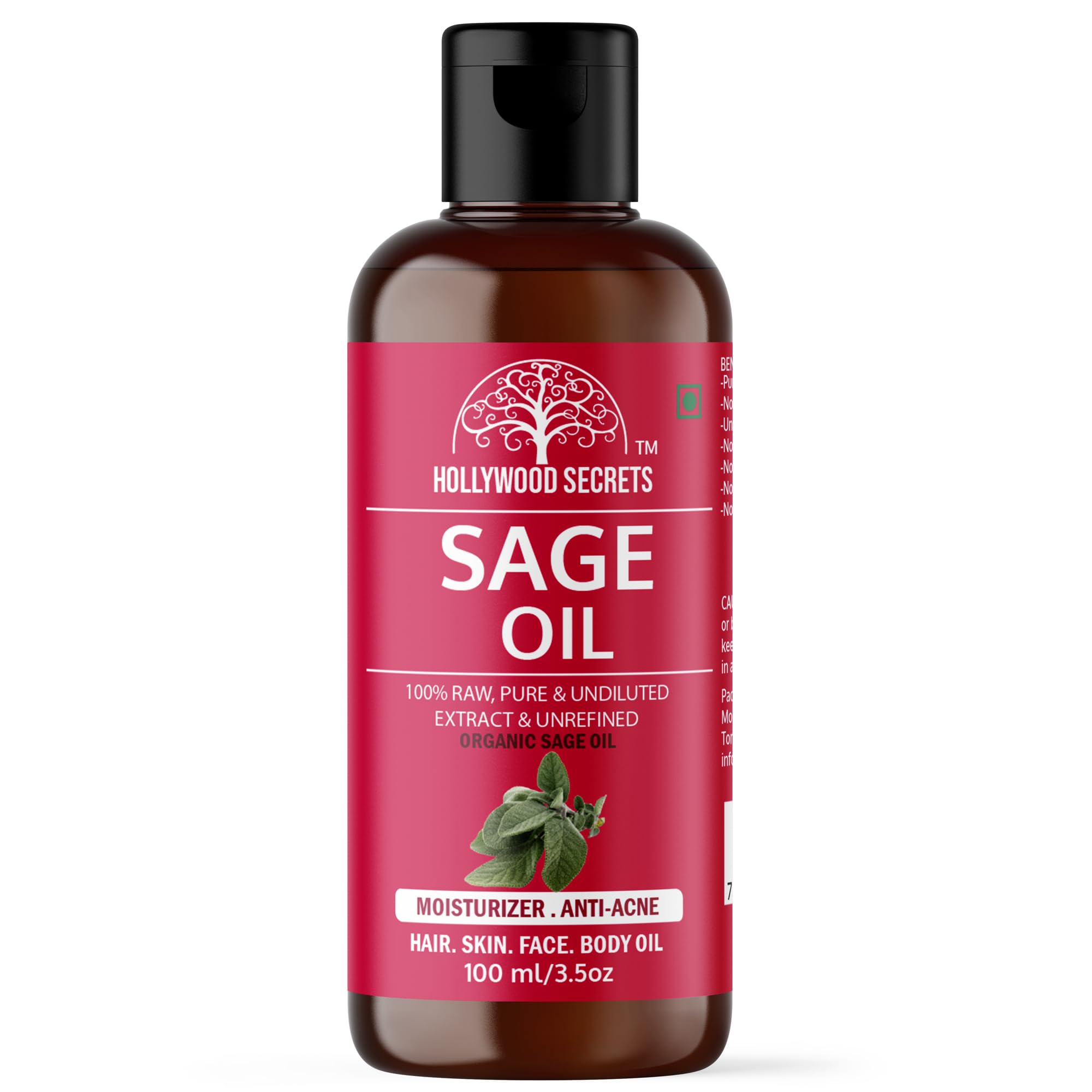 Organic Pure Sage Oil Skin Face Hair 100 ml